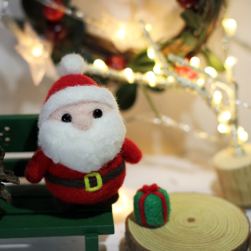 Wool Felting DIY Kit with Tools – Christmas Santa Claus Needle Felting Kit– Great Starter kit
