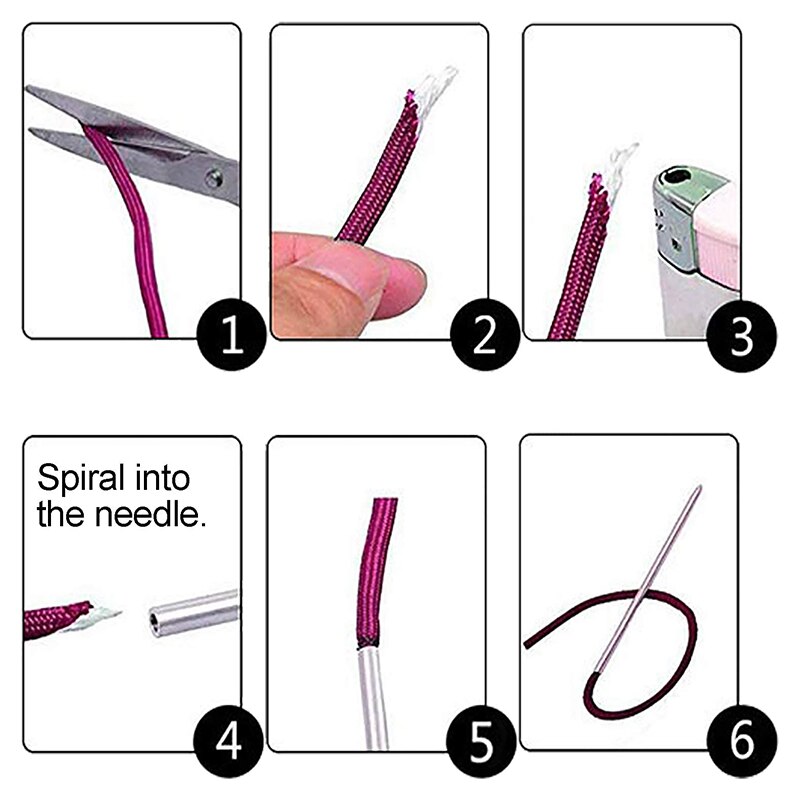 10 Pieces Paracord Stitching Kit, Umbrella Cord Needle Set Contains Stainless Steel Paracord Needle And Smoothing Tool