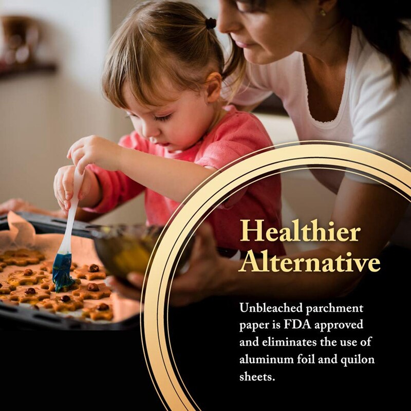 Parchment Paper Sheets - 200-Count Precut Unbleached Parchment Paper For Baking, Half Sheet Pans, Non-Stick Baking Sheet Paper