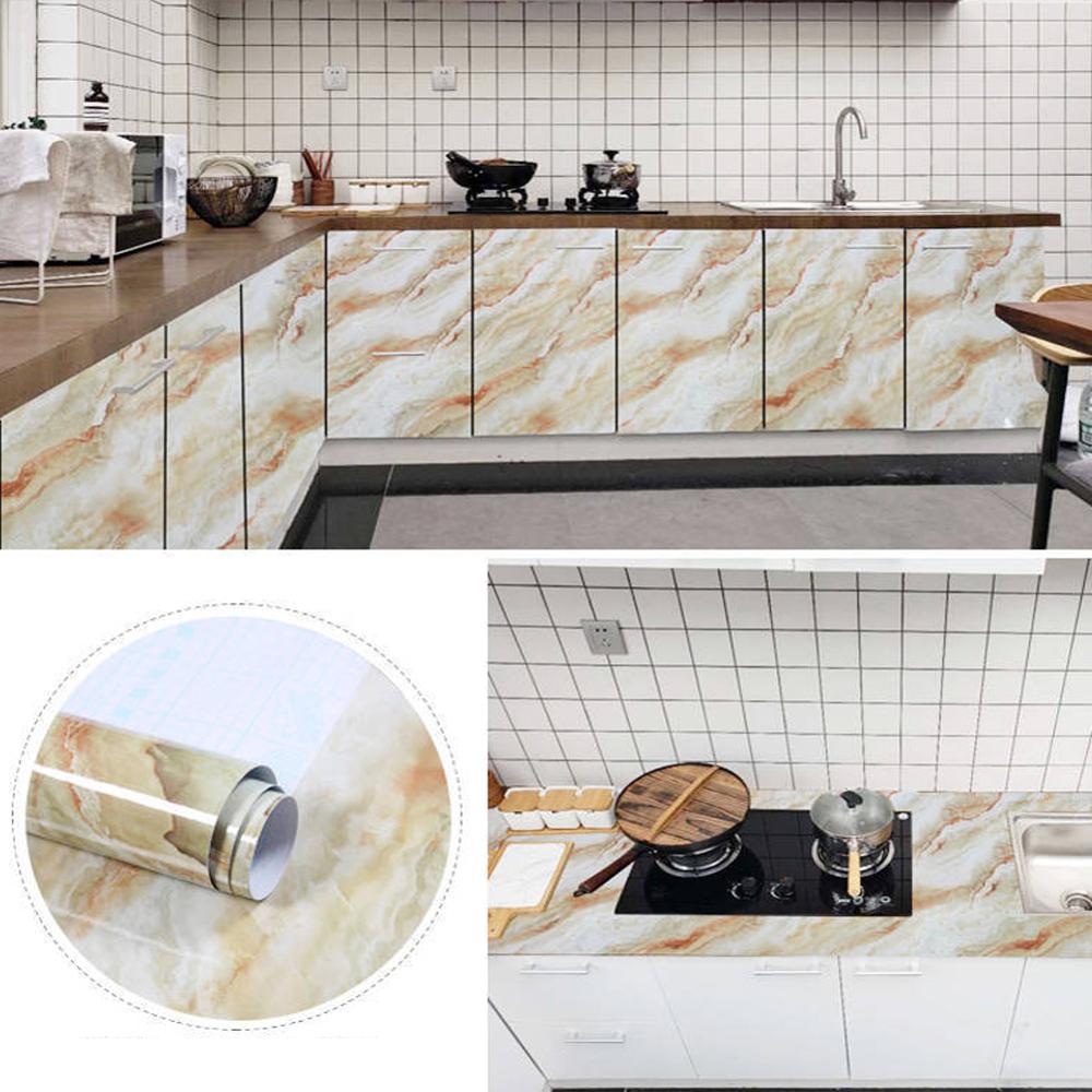 3m og 5m/ ruller selvklæbende marmor vinyl anti lampe sort tapet møbler dekorative vandtætte køkken backsplash klistermærker