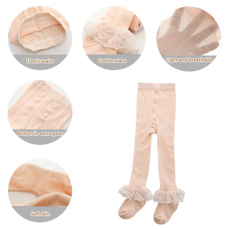 2pcs/lot Soft Cotton Baby Girl Tights Summer Toddler Kids Pantyhose Lace Flower Baby Tights For Newborn Leg Warmer Stockings
