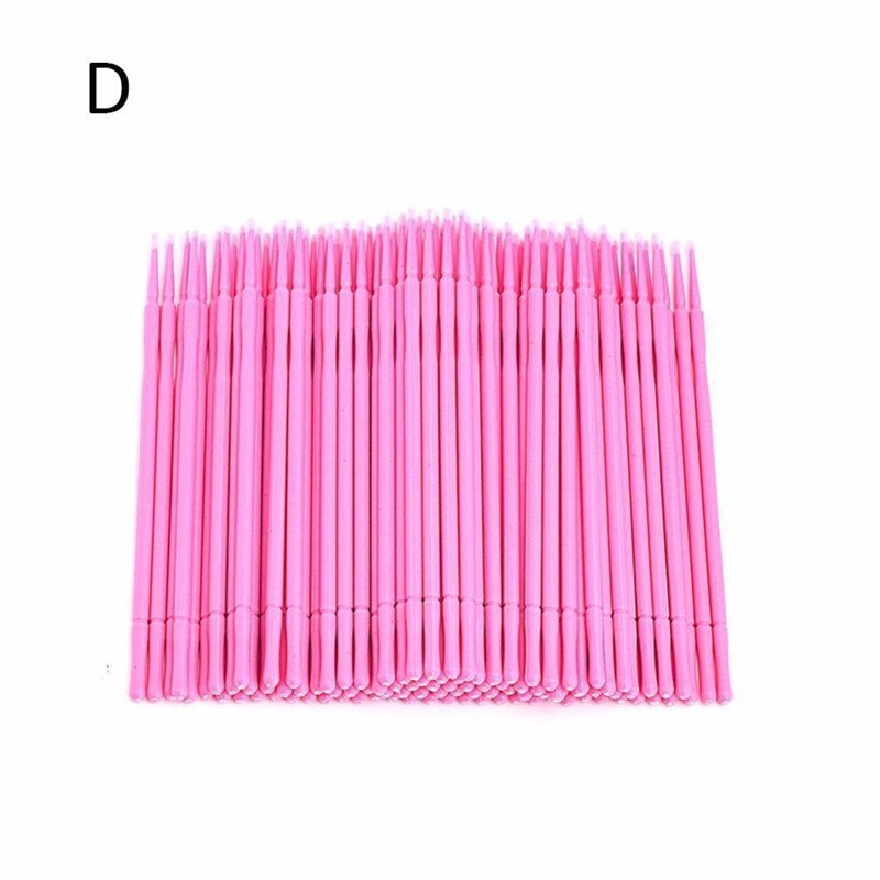 100 Stuks Dental Micro Brush Disposable Materialen Tand Applicators Medium Fijne Wimper Extension Removal Tool Nail Art Tool: Roze