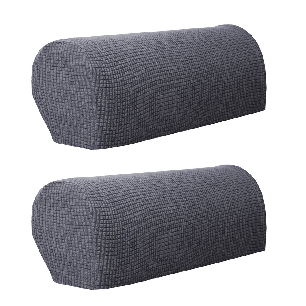 Antiskli sofa armlenemøbelbeskyttelse for stoff og skinnsofa 2 stk pluss fløyels stretch sofa armlenetrekk: Rød