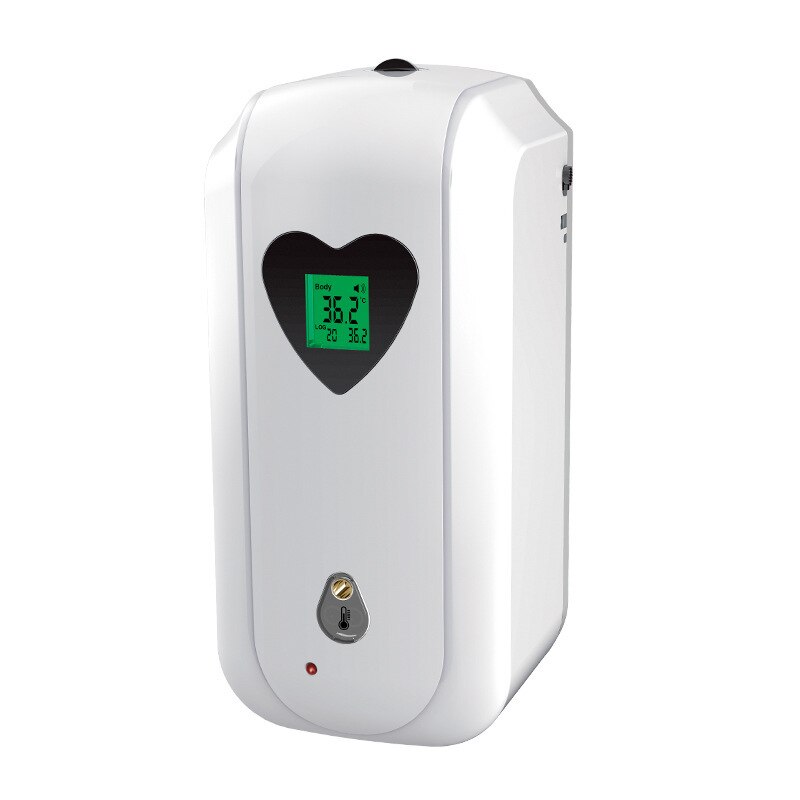 Automatic Temperature Measurement Touch-Free Hand Disinfection Soap Solution All-in-One Machine Induction Thermometer Soap Solut: Pearl White  spray type