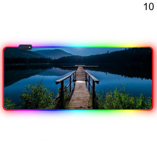 Luminous RGB LED Lights Desktop Gaming Mouse Pad Cushion Computer Accessory: 40cmx90cm-10