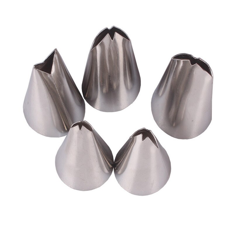 Boquillas de hojas de acero inoxidable para manga pastelera, boquillas para pastelería, herramientas de decoración para hornear pasteles, 5 uds.