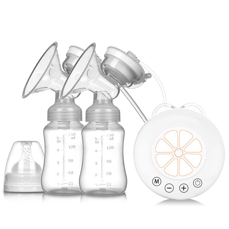 MissAbigale Real Bubee Double Electric Breast Pumps Powerful Lactation Nipple Suction USB Electric Breast Pump Baby Milk Bottle: D1