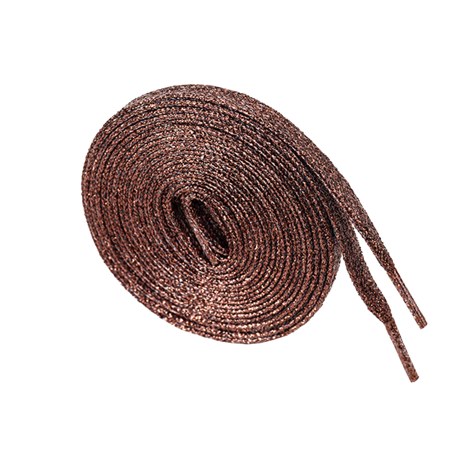 Lacets métalliques scintillants de 115 CM de Long, cordons de chaussures plats scintillants: brown