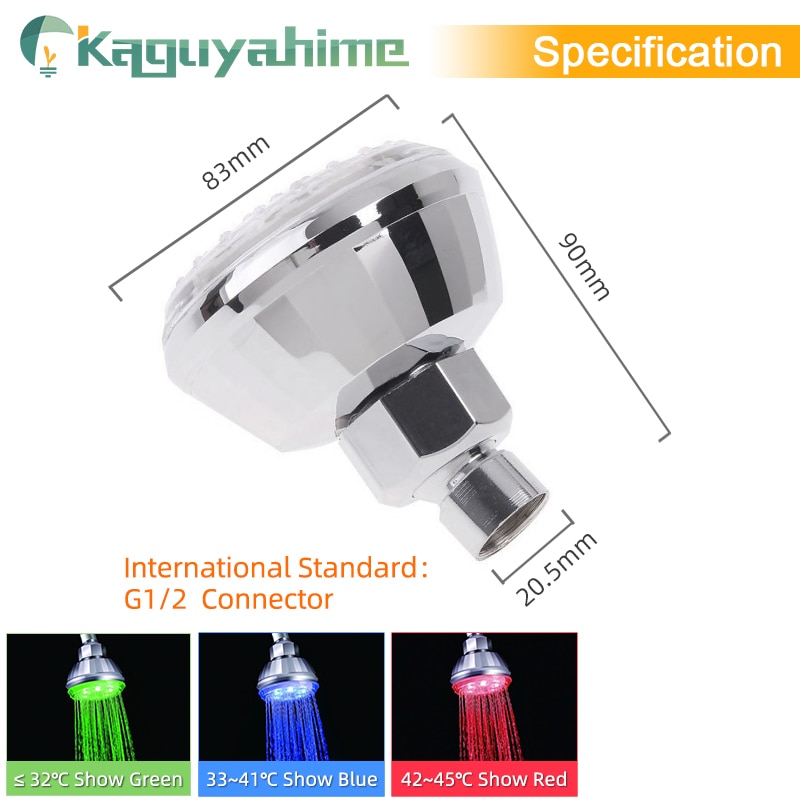 Kaguyahime Led Water Kraan Kleurrijke Douchekop Tap Accessoires Glow Nozzle Voor Badkamer Keuken Head Light 3 Kleuren 7 Kleuren