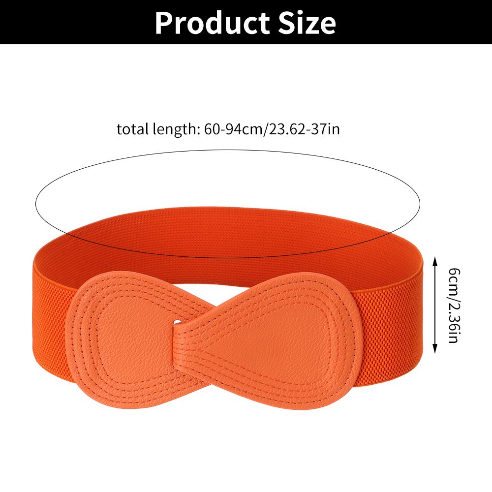 Women Stretch Waistband Bow Waistband Elastic Wide Hook Belt Dress Coat Clothing Decoration Belt