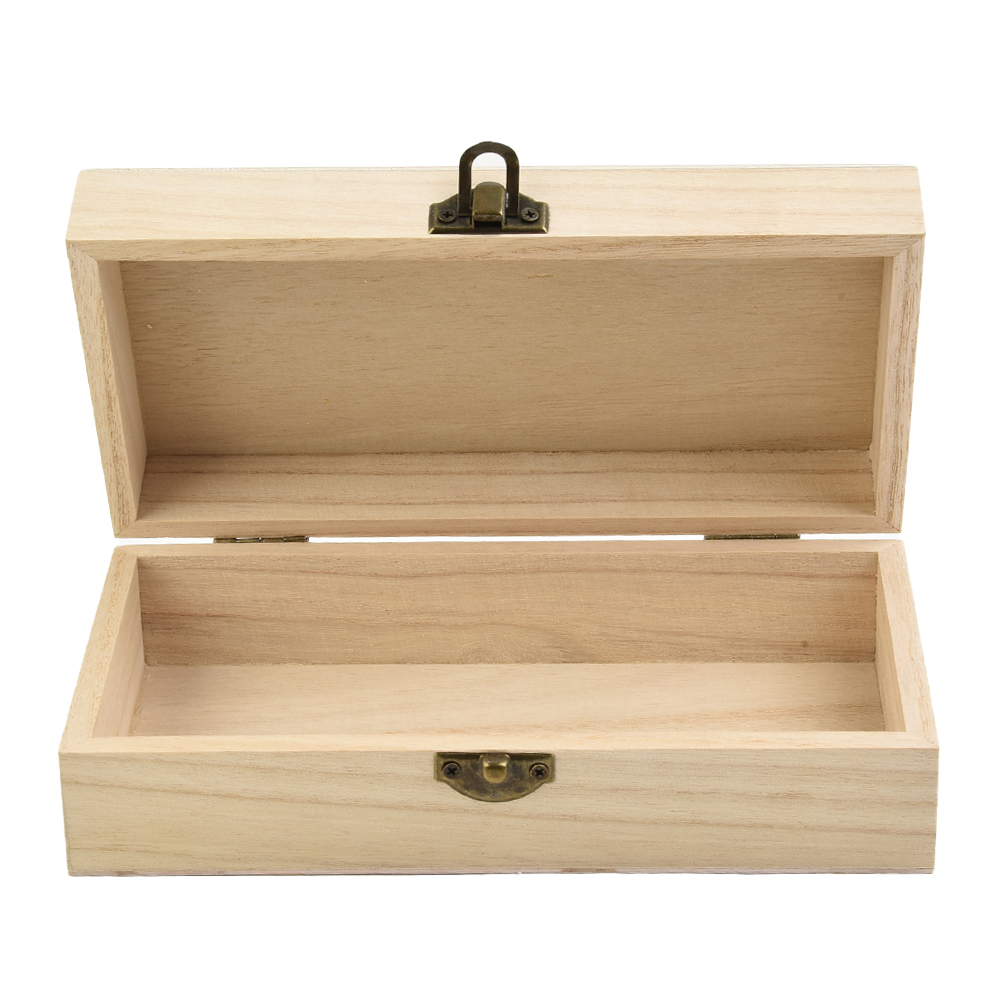 Retro Rectangular Wooden Storage Box Buckle Hinged Boxes Wooden Box Packing Jewelry Case Box Home Sundries Storage Box