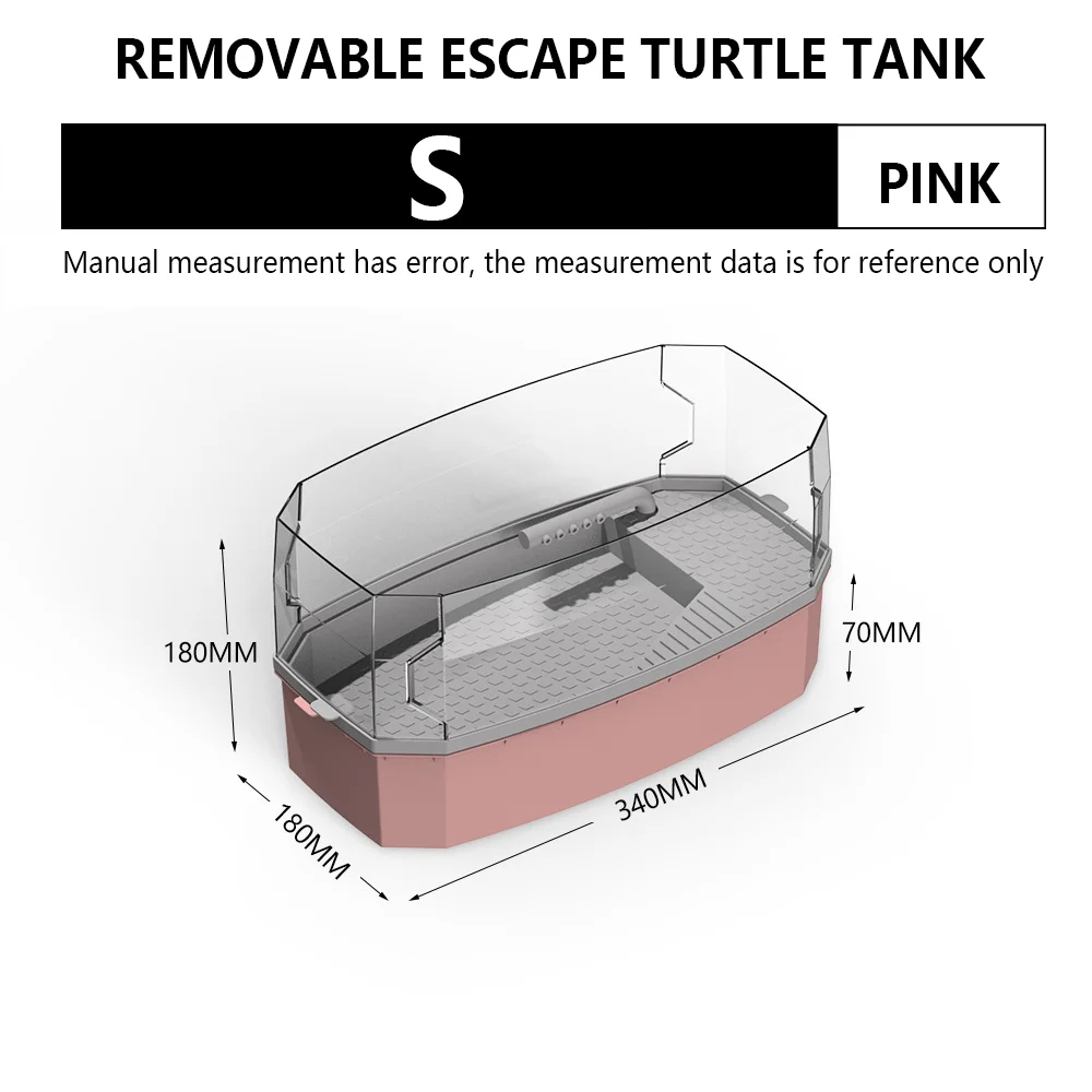 Reptile Turtle Vivarium Box with Basking Platform Tortoises Aquarium Tank Transparent Turtles Anti-Escape Cage Home Aquariums: Scarlet