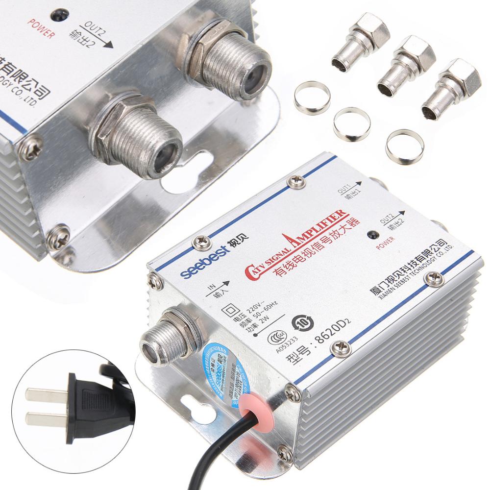 1 in 2 ut catv wire tv splitter förstärkare digital tv antenn signal booster amplificador señal hdtv interiör kabel förstärkare