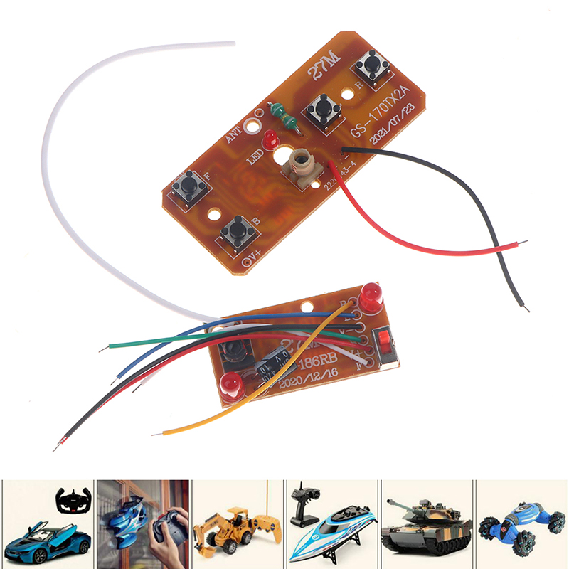 4CH RC télécommande 27MHz Circuit PCB émetteur + carte récepteur pour voiture RC télécommande jouets pièces
