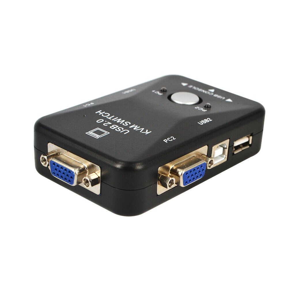 Kebidumei USB 2.0 KVM Switches 2 Port Switch Splitter Box PS / 2 Controller VGA SVGA Switch Box