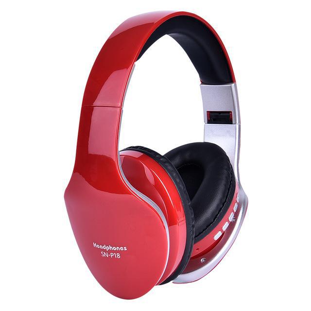 Draadloze Hoofdtelefoon Bluetooth Headset Opvouwbare Stereo Hoofdtelefoon Gaming Koptelefoon Met Microfoon Voor Pc Mobiele Telefoon Mp3: Red