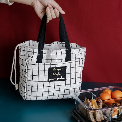 Casual Draagbare Lunch Tas Dots Geïsoleerde Canvas Thermische Voedsel Picknick Lunch Tassen Voor Vrouwen Kids Cooler Lunchbox Tas Tote