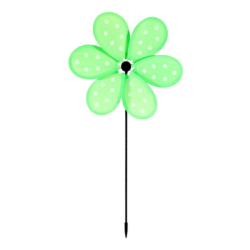 Colorful Dot Wind Spinners Lawn Pinwheels Windmill Party Pinwheel Wind Spinner f 1XCC: Green