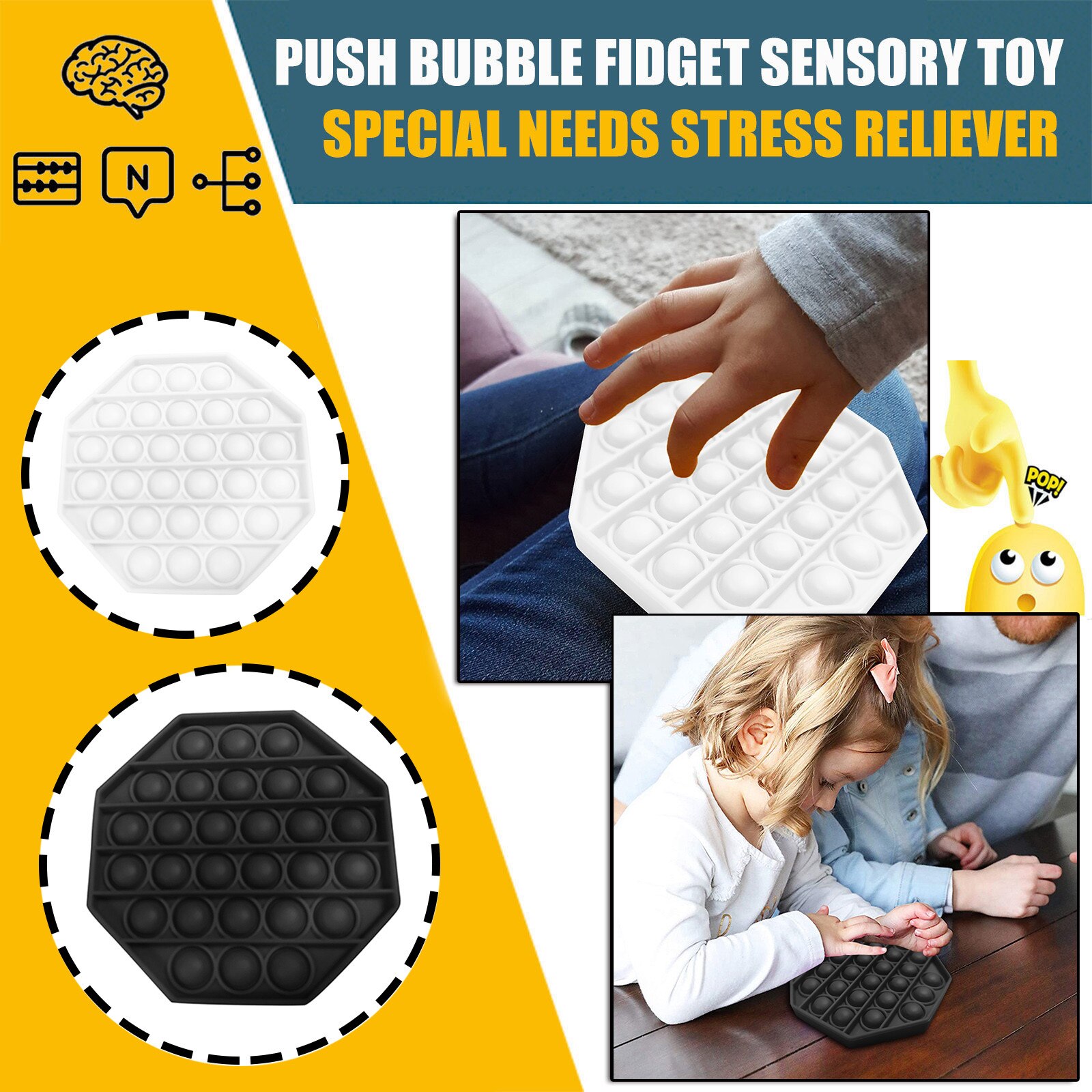 Christmas Black And White Unisex Toys To Relieve Stress And Fidgeting Autism Stress Reliever Adult Decompression Toy