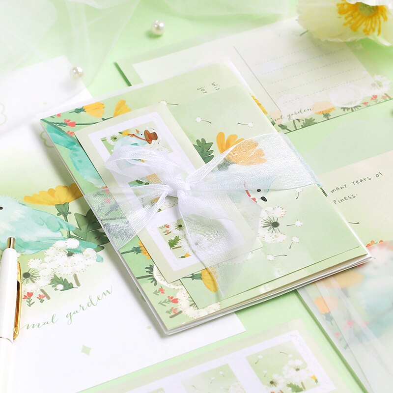 Cute Animals Garden Envelope Letter Paper Set Journal Scrapbooking Material Pack