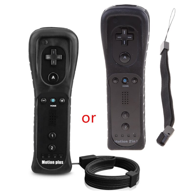 77CC Built-in Motion Plus Wireless Gamepad for Wii Remote Controller For Wii Game Remote Controller Joystick: Black