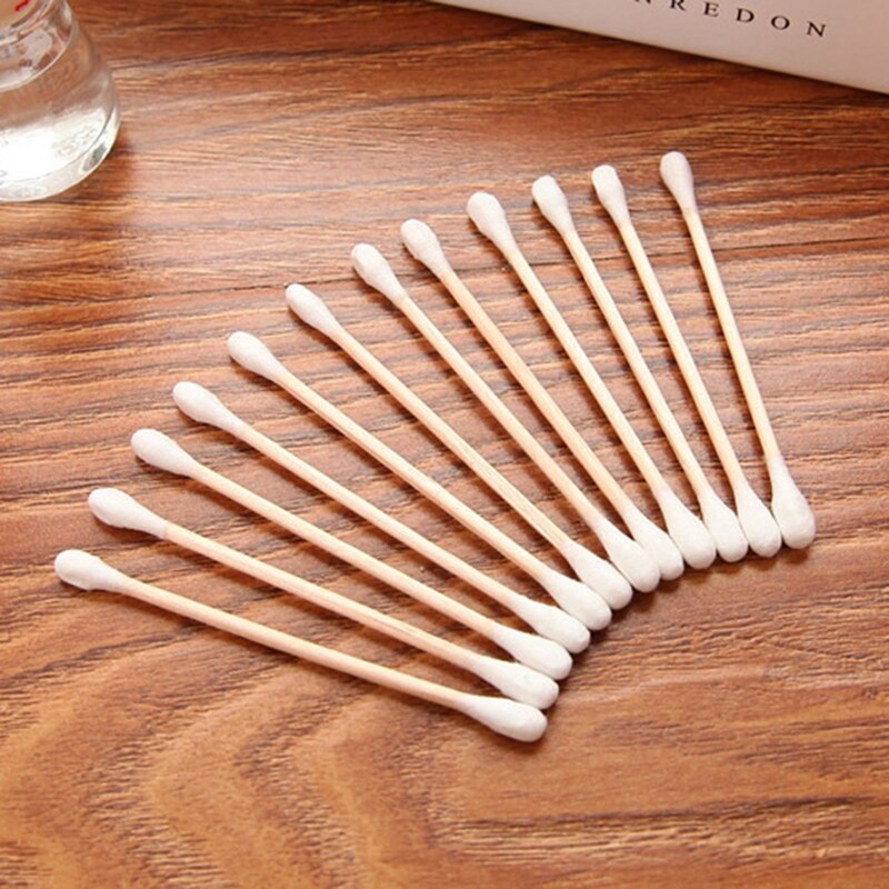 Bastoncillos de algodón desechables, palitos de madera para limpieza de oídos, herramientas de maquillaje para la salud, tampones, 800 unids/paquete