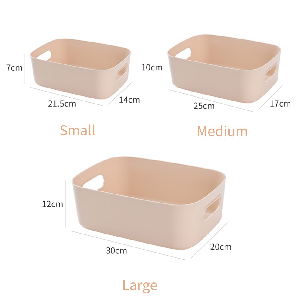 Cesta de almacenamiento de artículos diversos para estudiantes, cajas de almacenamiento para escritorio, snack, caja de almacenamiento de cosméticos de plástico, caja para ordenar la cocina del hogar