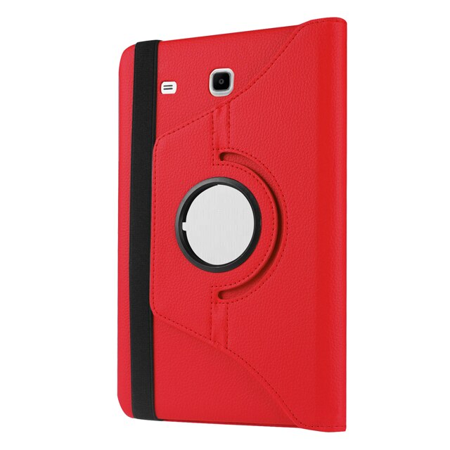 Funda giratoria 360 para Samsung Galaxy Tab E 9,6, Funda de cuero PU con soporte Delgado, T560, T561, SM-T560, para Samsung Galaxy Tab E 9,6: Red