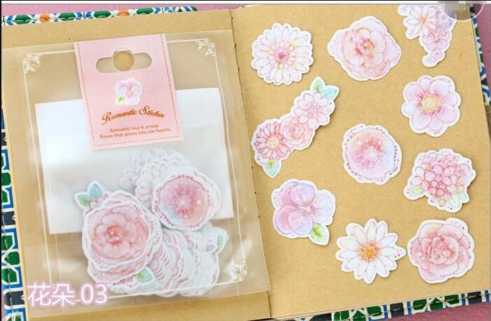 Special Price! 65-70 Pieces / More Romantic Mini Paper Sticker Bag Diy Diary Planner Decorative Map Scrapbook Kawaii Stationery: Red