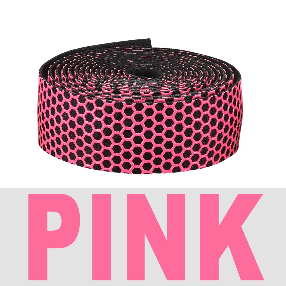 Fita para guidão de bicicleta, fita de barra de estrada de poliuretano/eva anti-vibração, acessórios de bicicleta para ciclismo com 2 barras: BT-002-Pink