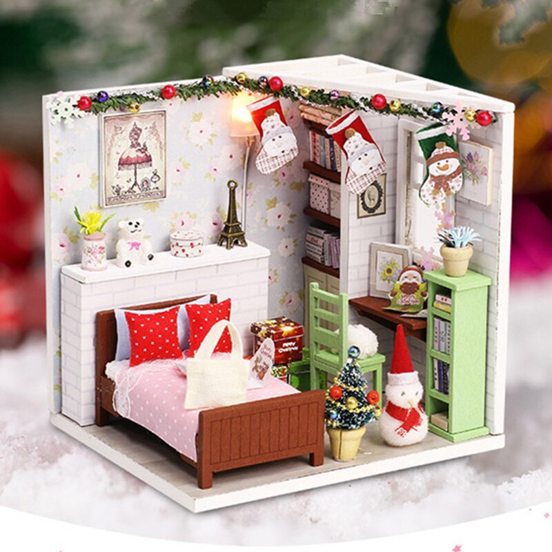 WINCO DIY Doll House Wooden Furniture Miniature Dollhouse Hand Assemble House Toys for Children Birthday Year Chrismas: DIY-QYY-M009