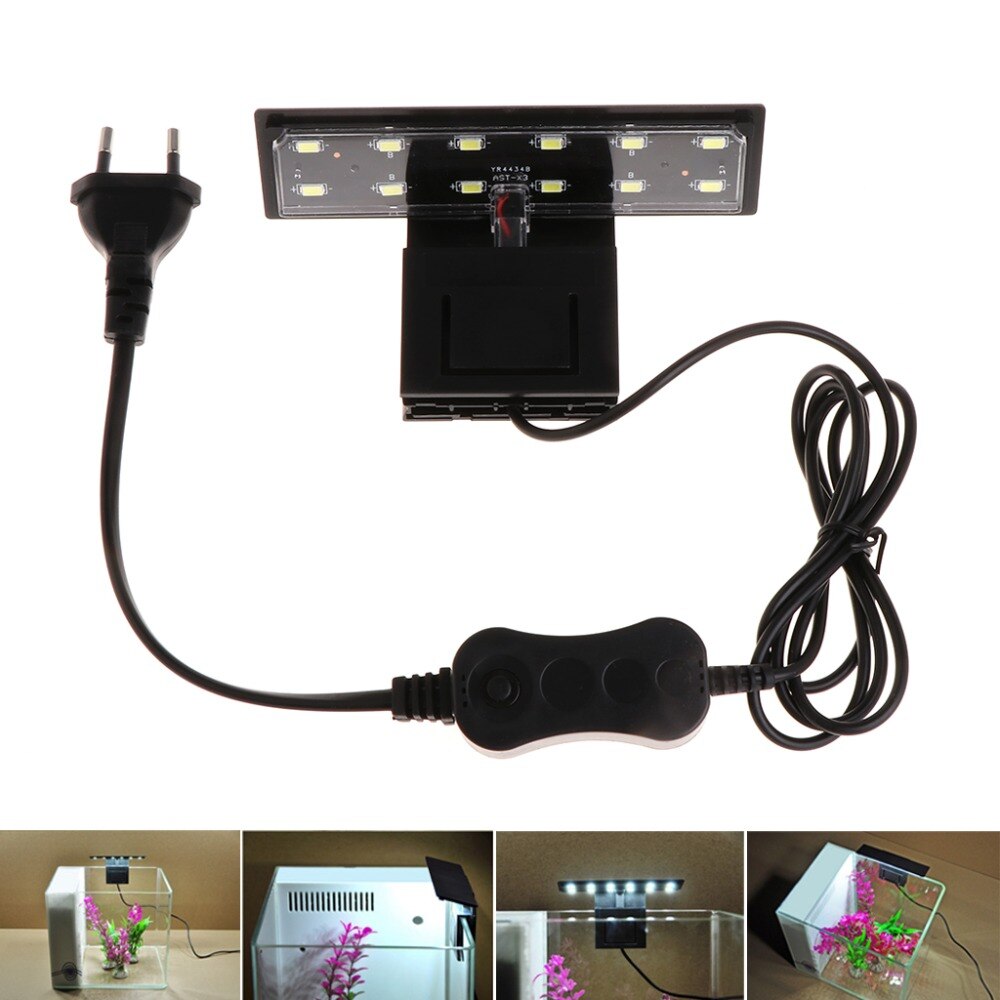 Led Aquarium Fish Tank Licht Dompelpompen Licht Klem Water Plant Grow Wit Kleur Verlichting Eu Plug
