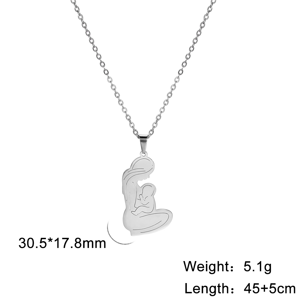 Cazador encantador colgante familiar para mamá, papá, niños, bebé, mujer embarazada, gargantilla de acero inoxidable, joyería, del Día de la madre,