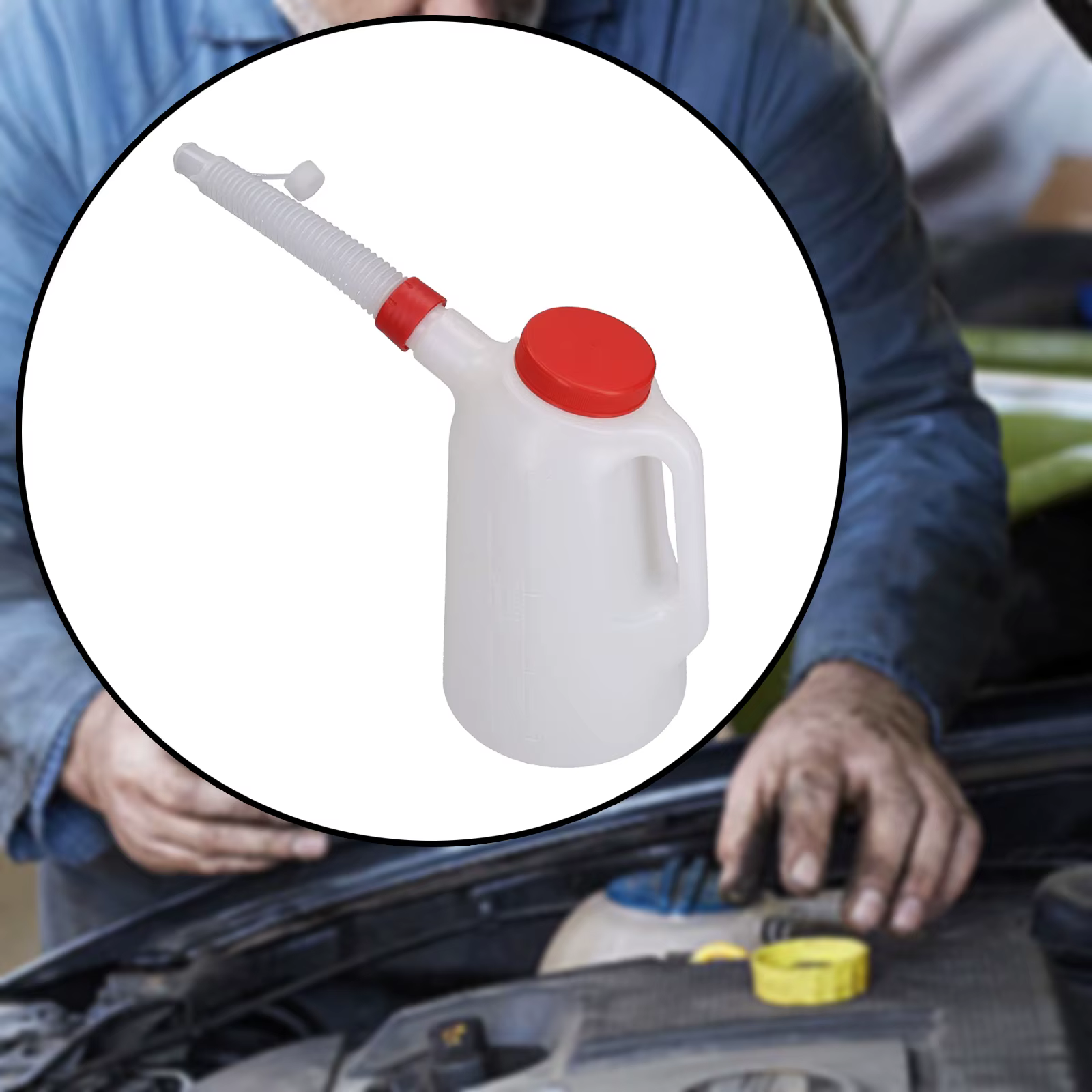 1.2L/2L/3L/4L/5L Oil Measuring Jug petrol can fuel tank with Pouring Flexible for Automotive Garage Oil Measuring container