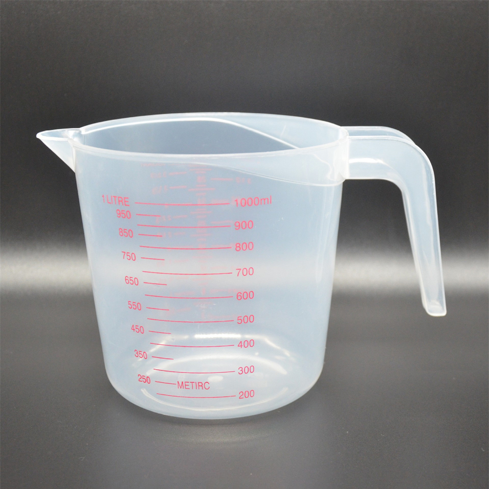 Plastic Measuring Cup Jug Pour Spout Surface Kitchen Tool Supplies Cup With Graduated Kitchen: light yellow
