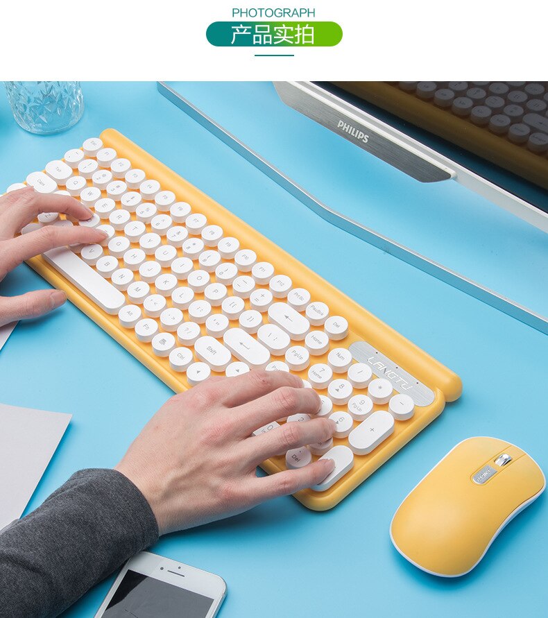 Computer Keyboard Wireless Keyboard and Mouse Rechargeable Silent Punk Keyboard for Pc Gaming Combo Backlit Wireless Keyboard