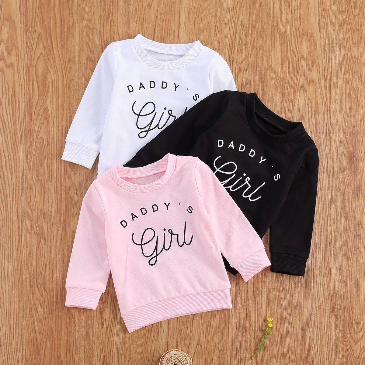0-3Y papa enfant en bas âge bébé filles sweat haut lettre impression longue sweat à capuche et manches longues automne enfants Outwear 3 couleurs