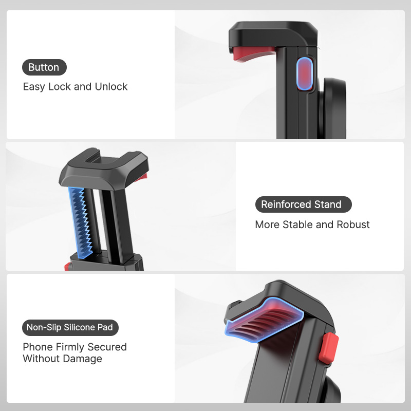 Ulanzi-ST-06S 360 ° suporte rotativo do telefone, montagem vertical do tripé do disparo com sapata fria, grampo do grampo do telefone, vídeo do Vlog