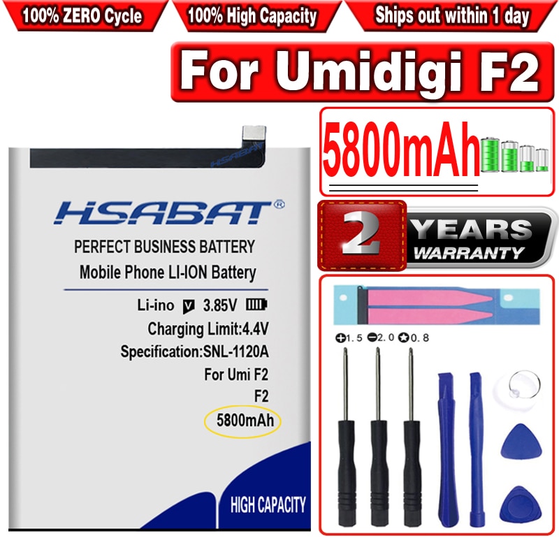 Hsabat 5800Mah F2 Hoge Capaciteit Batterij Voor Umi Umidigi F2 Smart Telefoon
