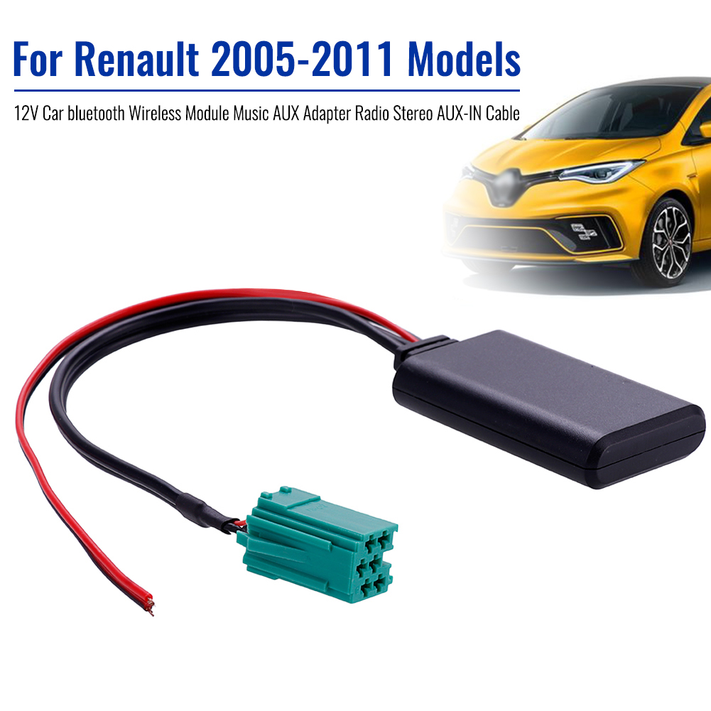12v+ Car bluetooth Module AUX Adapter Wireless Radio Stereo AUX-IN Cable For Renault 2005 Models
