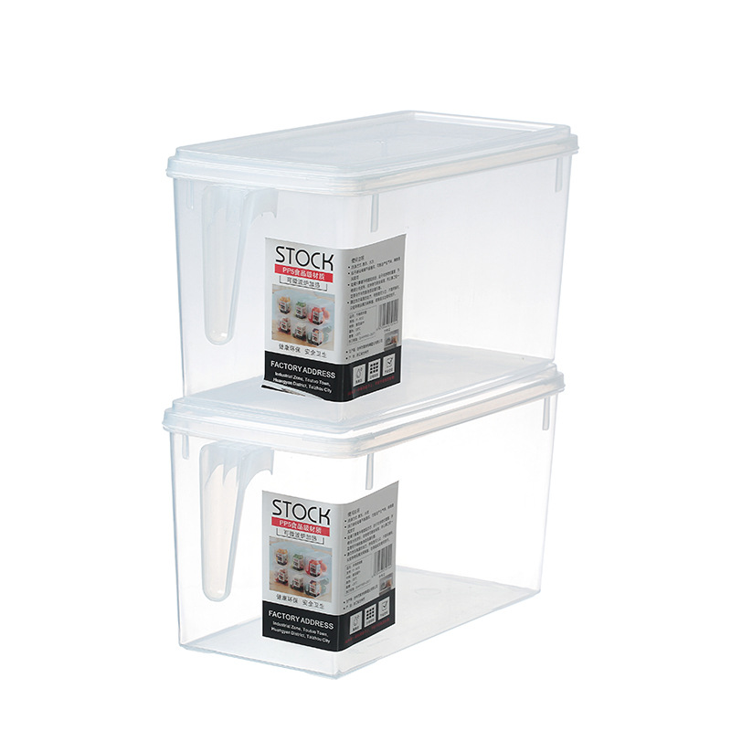 Large Fridge Food Organizer Storage Box Refrigerator Storage Bin Kitchen Pantry Cabinet Storage Box Large Fridge Food Container: 2Pcs 5L