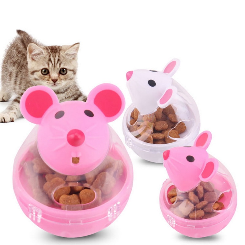 Kæledyrsfoder legetøj kattemus mad rullende lækage dispenser skål spiller træning pædagogisk legetøj til kat killing katte legetøj