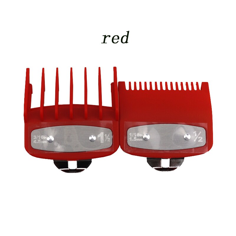 Guía de corte , peine de límite de corte de pelo con Clip de Metal, accesorios de corte de peluquero, cortadora aleatoria 1,5/4,5, 2 uds.: 2pce red