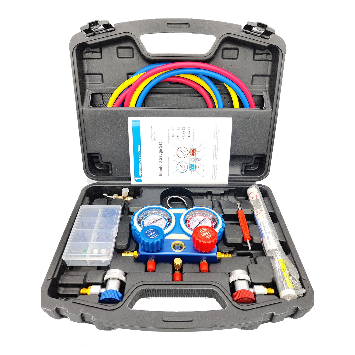 Dla R134 R22 R404A R407C podwójny zawór manometr samochodów klimatyzacja czynnik chłodniczy freon pierścienie uszczelniające diagnostyczne naprawy