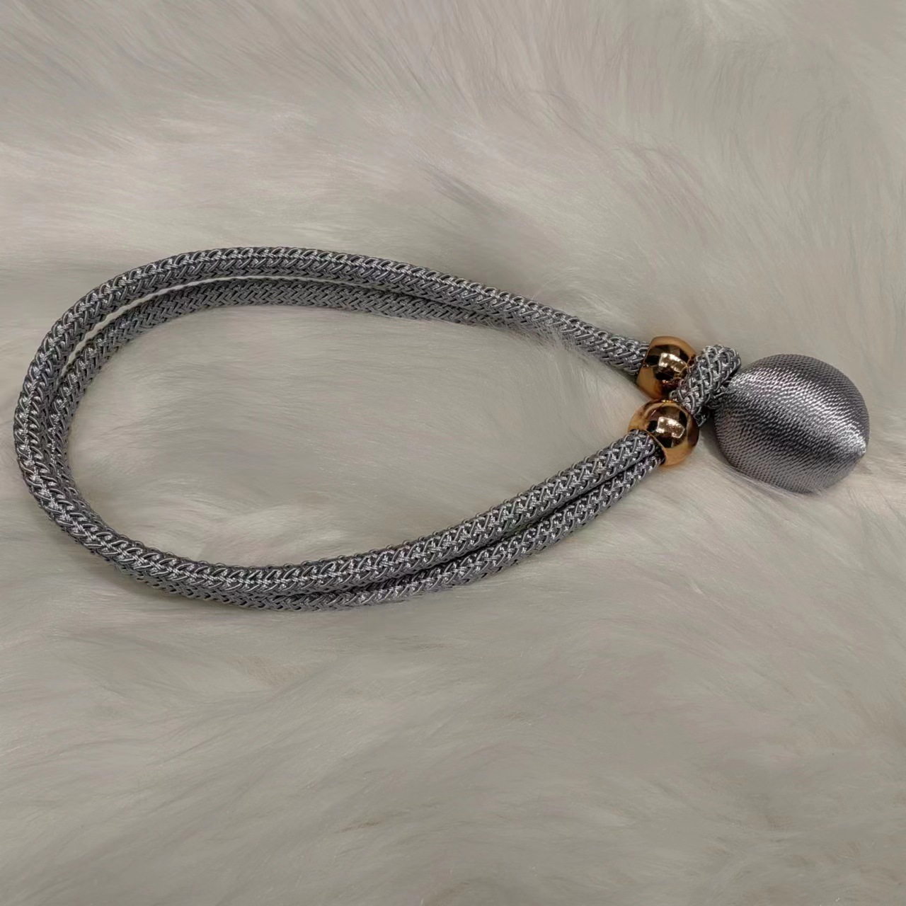 2 paar Gordijnbanden, licht, luxe, eenvoudig vastgebonden met touwen, veilig met gaas vastgebonden met gordijnen voor gordijnhaak in de woonkamer: Light Grey