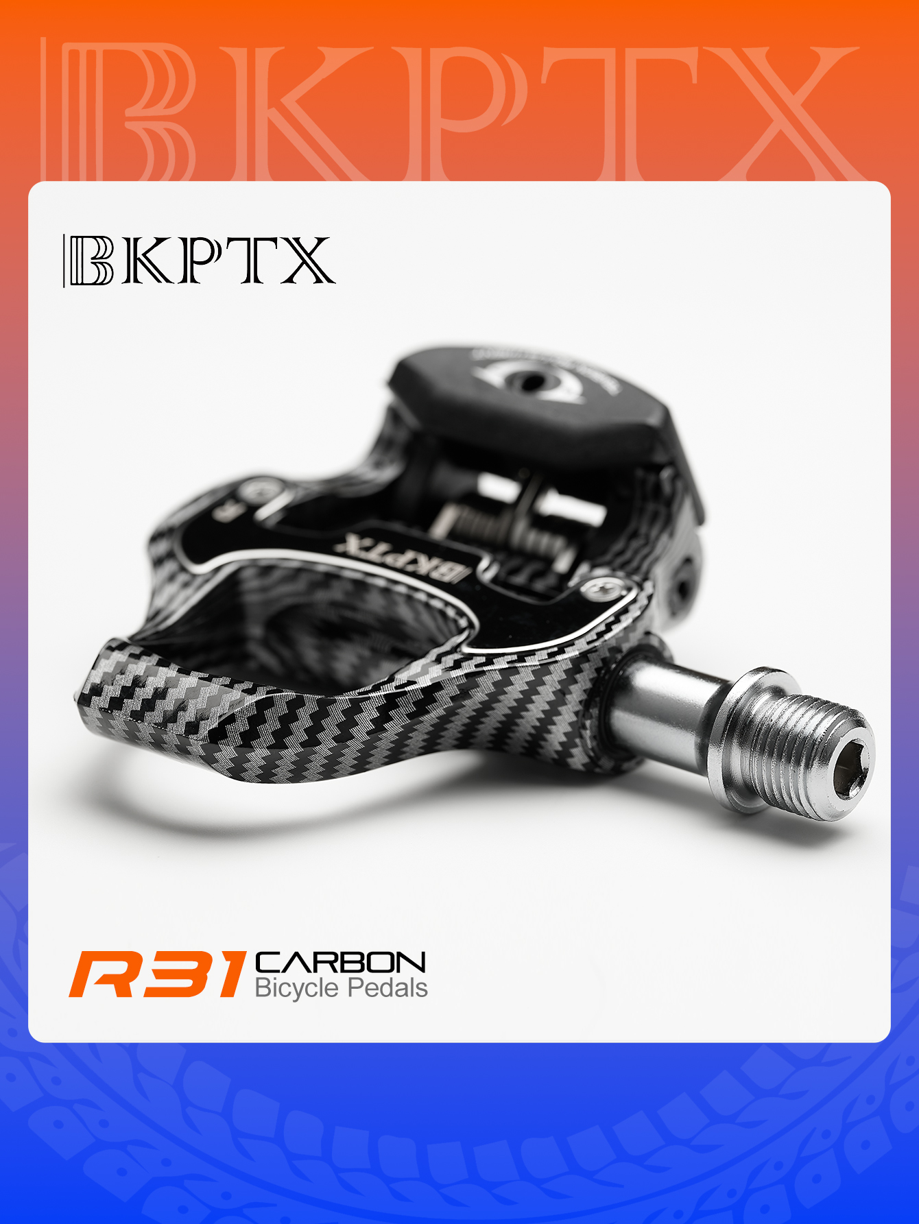 BKPTX R31 Road Bike Pedal Carbon Fiber Bearings Pedal For Look Keo Self-Locking Bicycle Pattern Ultra Light Pedals