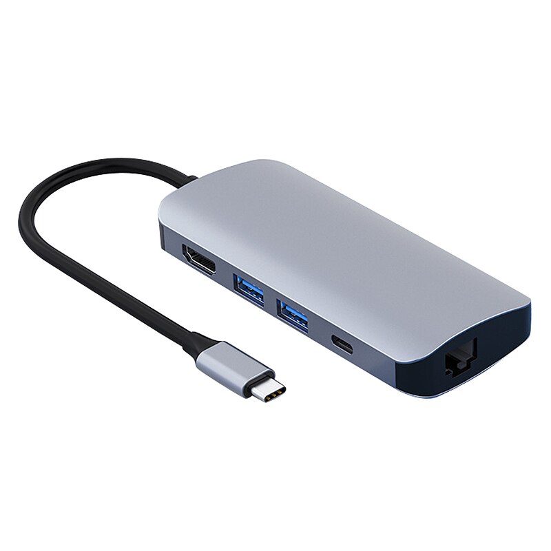 Stacja dokująca typu pełny-7 w 1 typu C rozdzielacz USB-C podłączony robić notebooka wielofunkcyjna stacja dokująca PD / Gigabit Port sieciowy: Default Title