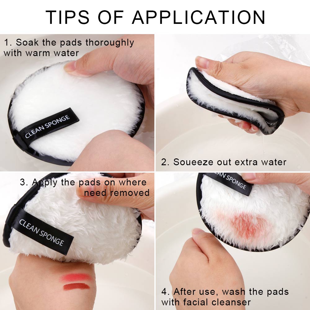1/2 stk sminkefjerner klut gjenbrukbare makeup pads for alltid hudrensende bomull mikrofiber ansiktsvask håndkle make-up disk kosmetikk