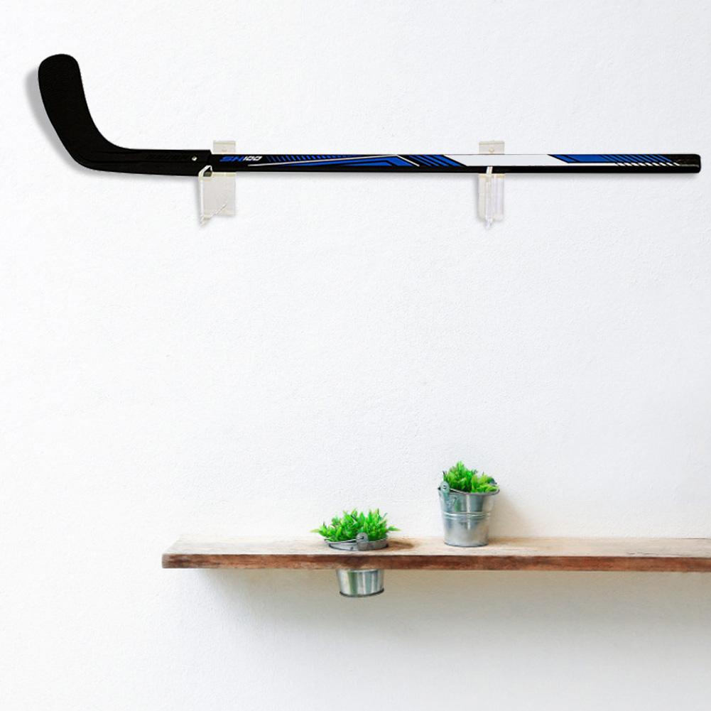 2PCS Hockey Stick Display Holder Transparent Durable Acrylic Wall Mount Golf Clubs Bracket Ice Hockey Stand Easy To Instal