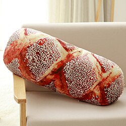 Almohadas largas de mantequilla y pan, hilo para carne, sésamo, Pizza, bistec, almohada de felpa para comida, cojín simulado para decoración de aperitivos, respaldo: 56cm Sesame bread